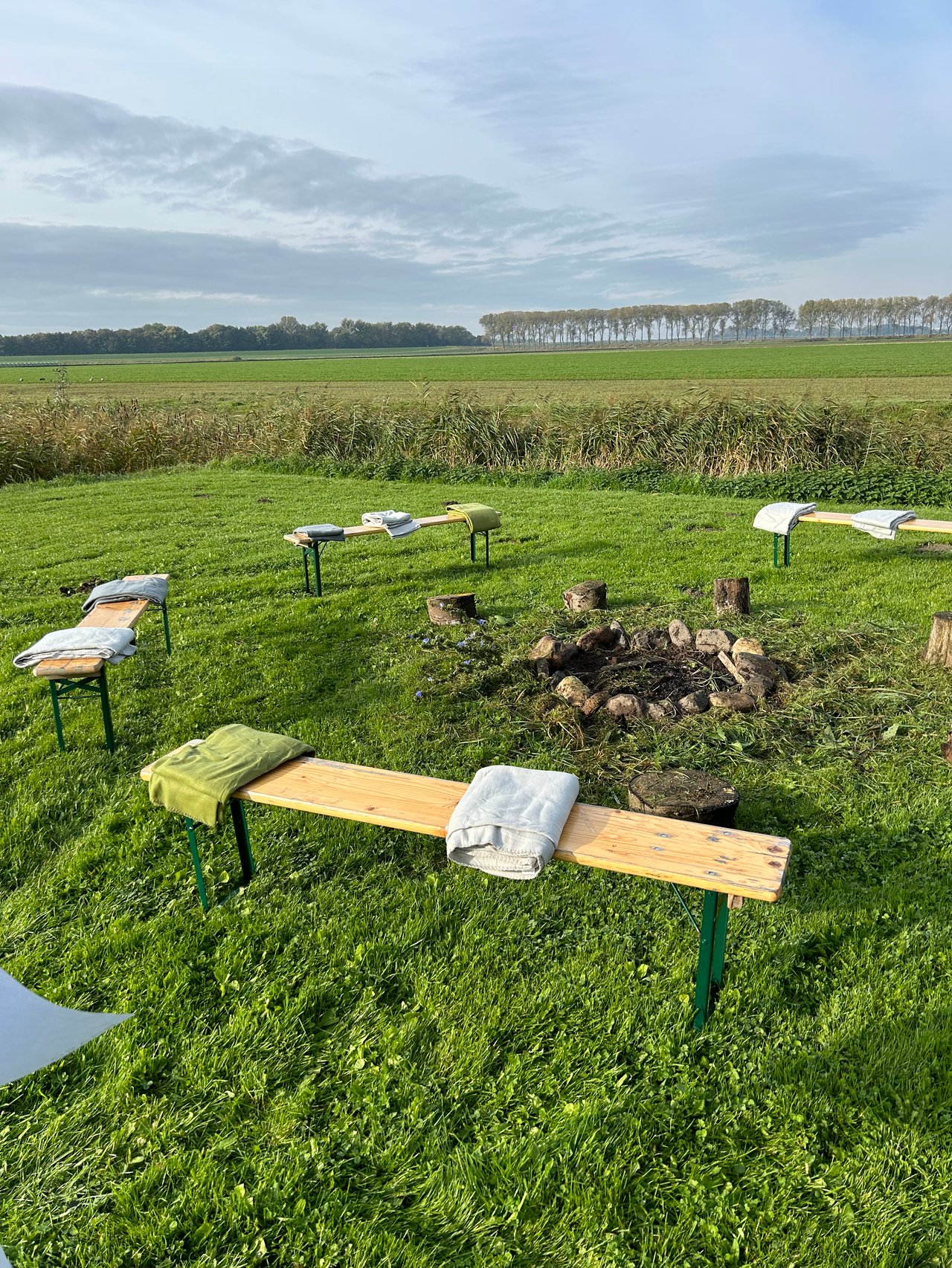 Vuurplaats met dekentjes de Weelde Natuur